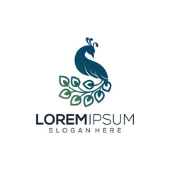 Abstract peacock logo design