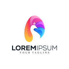 Abstract peacock logo design