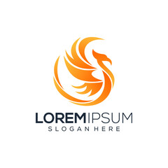 Abstract phoenix logo design