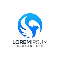 Abstract bird logo design