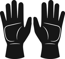 Protective Gloves Silhouette – Flat Emergency Safety Icon in Black