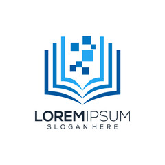 Abstract digital book logo design