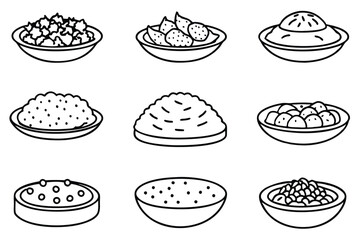 risotto line art creative drawing of italian cuisine
