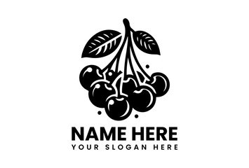 Bold Cherries with Leaves Graphic. Sweet Fruit Design