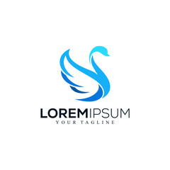 Abstract swan logo design