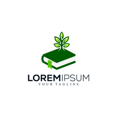 Abstract green book logo design