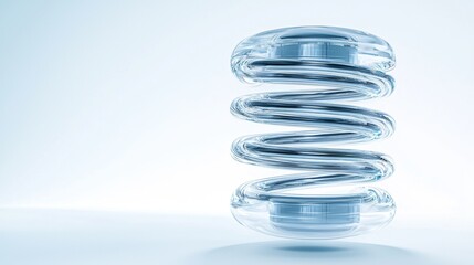 Glass coil spring design showcasing modern craftsmanship and intricate detailing in a minimalist setting