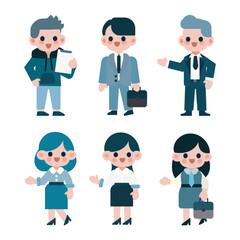 Business People Characters Set – Flat Vector Illustration
