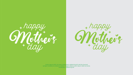 Mother's Day handwritten logo vector green background