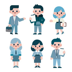 Business People Characters Set – Flat Vector Illustration