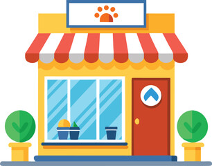 Pet shop flat illustration