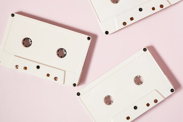 Creamy Music Cassette Collection. Retro 80s - 90s Mixtape Design.
