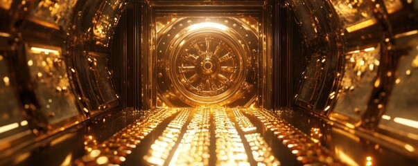 Obraz premium Golden Chamber: A Luxurious Digital Artwork