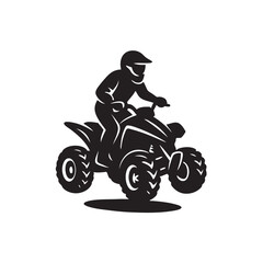 atv rider on a white background