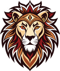 Lion head in tribal style