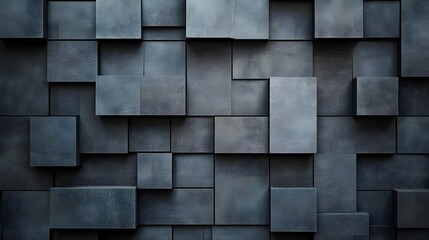 Abstract Dark Gray 3D Cube Blocks Wall Texture Background