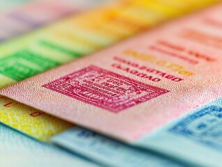 Obraz premium Currency exchange focused on colorful banknotes financial market macro photography indoor setting close-up view