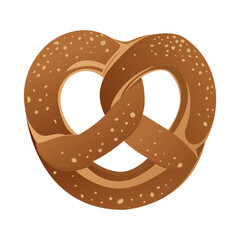 Colorful cartoon pretzel with sesame seed. National Pretzel Day