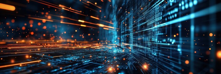Fototapeta premium Business Technology Background. Abstract Futuristic Data Power with Particles