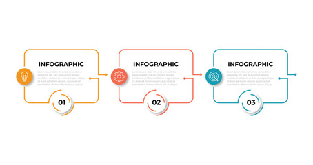 Business infographic template. 3 Step timeline journey. Process diagram, 3 options on white background, Infograph elements vector illustration.
