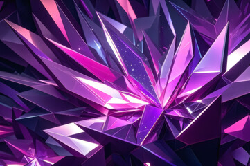 Obraz premium Futuristic Crystal Constellation on a Dark Background 