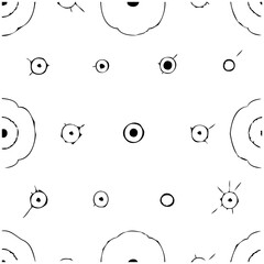 Doodle Floral and Circles Seamless Pattern Design