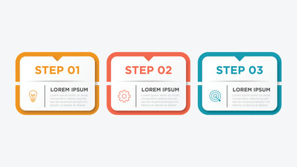 Business infographic template. 3 Step timeline journey. Process diagram, 3 options on white background, Infograph elements vector illustration.