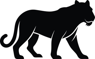 Tiger walking silhouette