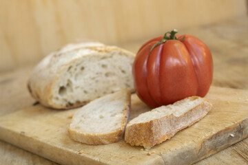 bread and fresh tomato from the garden