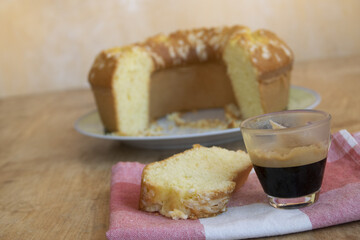 espresso coffee in glass cup