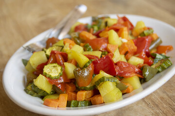 stewed peppers or ratatouille