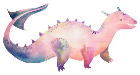 Fototapeta premium PNG Cute dragon illustration whimsical animal pastel.