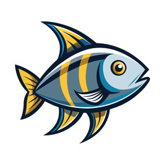 Vibrant vector illustration of a cute cartoon fish from the tropical sea