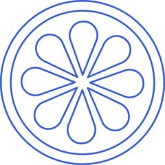 Linear citrus slice icon