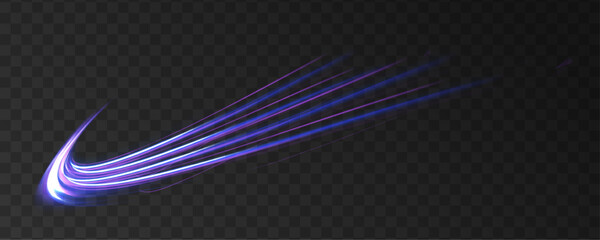 Speed connection vector background. Vector swirl trail effect. Light trail wave, fire path trace line, car lights, optic fiber and incandescence curve twirl.	
