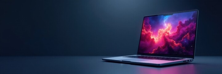 High tech gadget display on a dark to light grey gradient background, contemporary, electronics