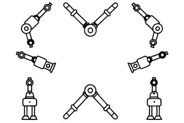 Fototapeta premium robotics arm line art innovative robotic arm design sketch