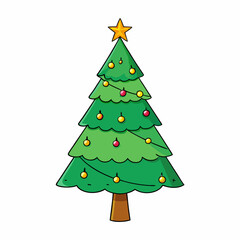 Fototapeta premium christmas tree vector illustration
