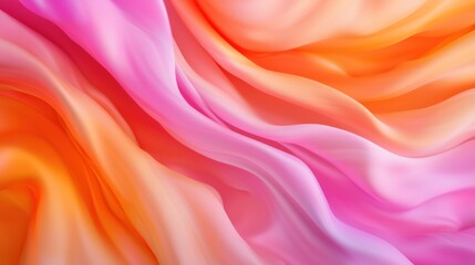 Fototapeta premium Vibrant ombre silk drapes, soft folds, colorful background