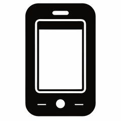 Simple Black And White Smartphone Illustration For App Interfaces And Mobile Design Projects Showing Communication Tool
