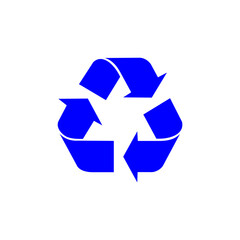 blue color recycle icon