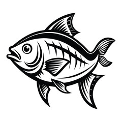 Marine fish vector illustration, aquatic animal icon