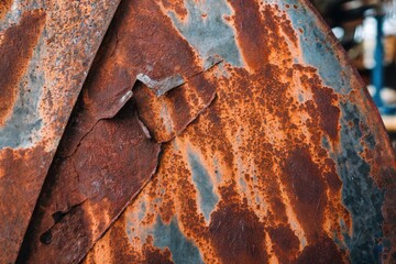 Rusty metal surface industrial setting close-up photography textures detailed view decay concept for seo impact