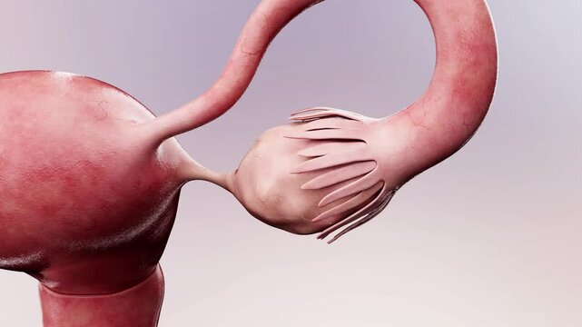 Ovarian malignant tumor, Female uterus anatomy, Reproductive system, cancer cells, ovaries cysts, cervical cancer, growing cells, gynecological disease, metastasis cancerous, duplicating, 3d render