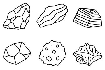 rock types igneous line art featuring mineral formation