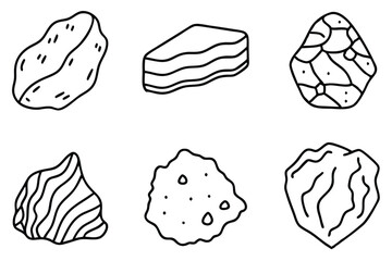 rock types igneous line art illustrating volcanic origins