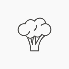Broccoli outline graphic design, apps, and websites icon featuring 