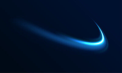 Technology background with motion neon light effect. Abstract neon light trails in a futuristic high-speed motion design. Vector glitter light fire flare trace.	
