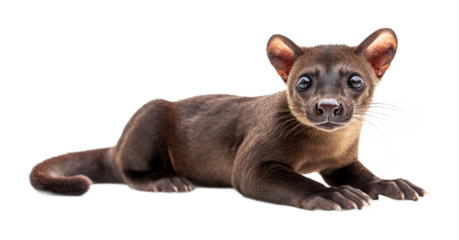 Fossa for Exotic Wildlife and Madagascar Animal Art - Isolated on White Background
