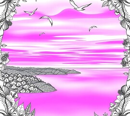 illustration of an abstract floral background